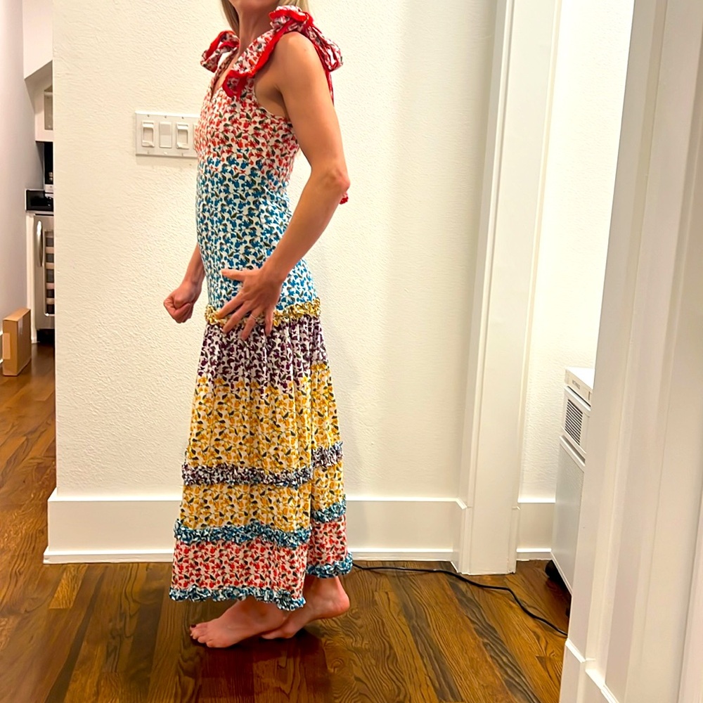 All Things Mochi Tiered Floral Shoulder Tie Dress
